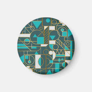 Geometrische retro: minimalistisch kunstwerk Poste Magneet