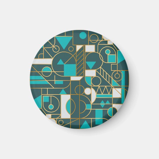 Geometrische retro: minimalistisch kunstwerk Poste Magneet (Voorkant)