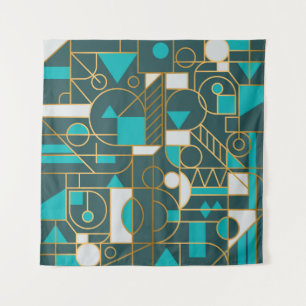 Geometrische retro: minimalistisch kunstwerk Poste Wandkleed