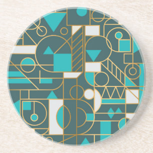 Geometrische retro: minimalistisch kunstwerk Poste Zandsteen Onderzetter