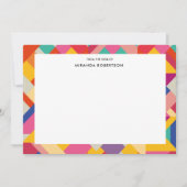 Geometrische Retro Multi-Color Note Cards Notitiekaartje (Voorkant)