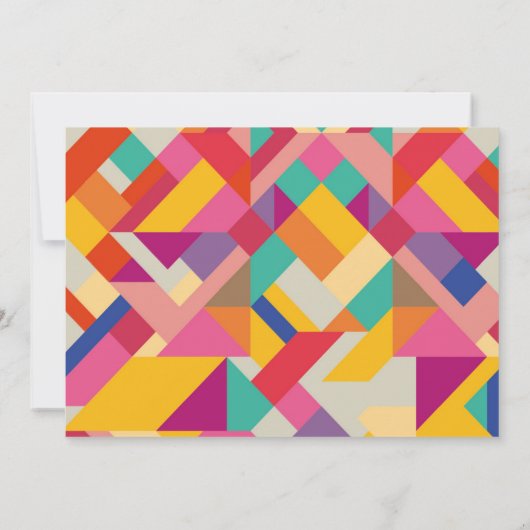 Geometrische Retro Multi-Color Note Cards Notitiekaartje (Achterkant)
