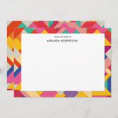 Geometrische Retro Multi-Color Note Cards Notitiekaartje (Voorkant / Achterkant)