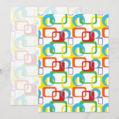 Geometrische Retro Multicolored Patroon Kaart (Voorkant / Achterkant)