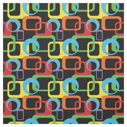 Geometrische Retro Multicolored Patroon Stof (Swatch)