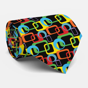 Geometrische Retro Multicolored Patroon Stropdas