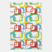 Geometrische Retro Multicolored Patroon Theedoek (Verticaal)