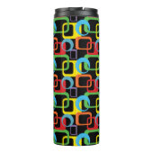 Geometrische Retro Multicolored Patroon Thermosbeker (Achterkant)