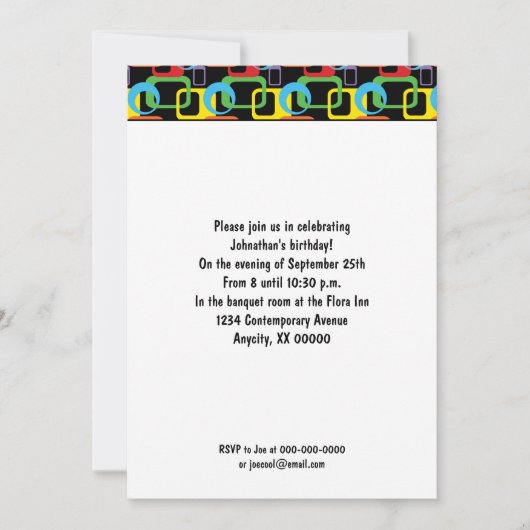 Geometrische Retro Multicolored Pattern Birthday Kaart (Voorkant)