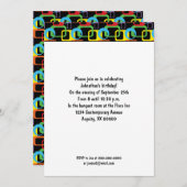 Geometrische Retro Multicolored Pattern Birthday Kaart (Voorkant / Achterkant)