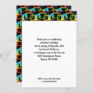 Geometrische Retro Multicolored Pattern Birthday Kaart