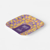 Geometrische Retro Vibes Herfst bruiloft Papieren Bordje (Gebogen)