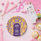 Geometrische Retro Vibes Herfst bruiloft Papieren Bordje (Feest)