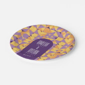 Geometrische Retro Vibes Herfst bruiloft Papieren Bordje (Gekanteld)