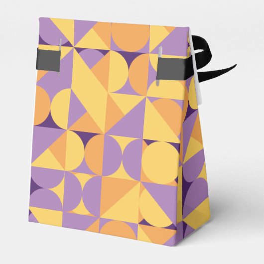 Geometrische Retro Vibes Herfstkleur Favoriete Box Bedankdoosjes (Achterkant)