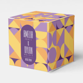 Geometrische Retro Vibes Herfstkleur Favoriete Box Bedankdoosjes