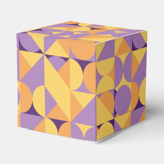 Geometrische Retro Vibes Herfstkleur Favoriete Box Bedankdoosjes (Achterkant)