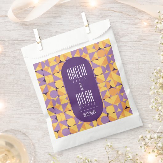 Geometrische Retro Vibes Herfstkleur Favoriete Tas Bedankzakje (Geknipt)