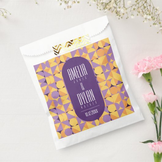 Geometrische Retro Vibes Herfstkleur Favoriete Tas Bedankzakje (Gezegeld)