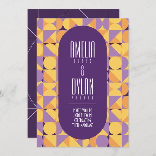 Geometrische Retro Vibes Herfstkleur Kaart (Voorkant / Achterkant)