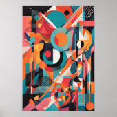 geometrische retroexplosie poster (Voorkant)