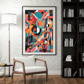 geometrische retroexplosie poster