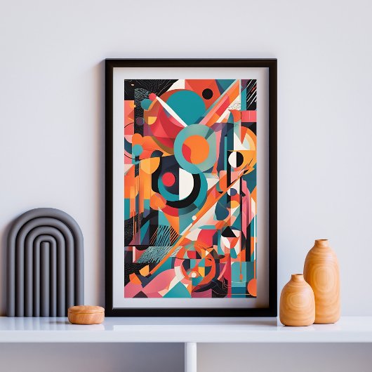 geometrische retroexplosie poster