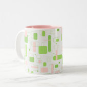 Geometrische retroflector, middeleeuwse moderne tweekleurige koffiemok (Voorkant links)