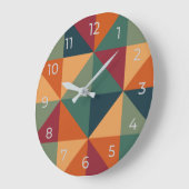 Geometrische retrokleuren wandklok (Hoek)