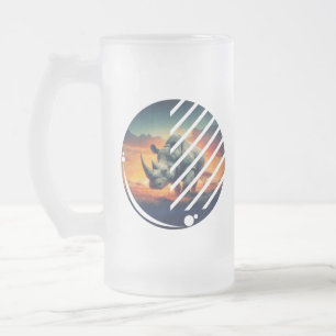 Geometrische Rhino Sunset Scene Matglas Bierpul