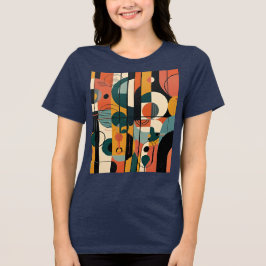 Geometrische Ritme Tri-Blend Shirt