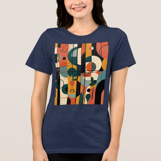 Geometrische Ritme Tri-Blend Shirt (Voorkant)