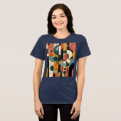 Geometrische Ritme Tri-Blend Shirt (Voorkant volledig)