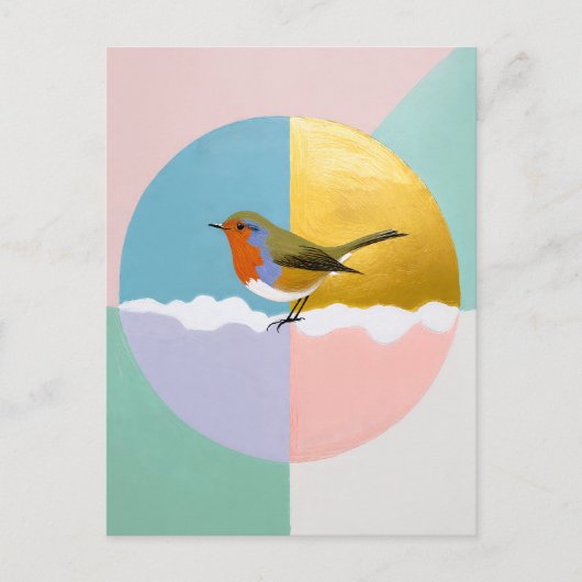 Geometrische Robin Sphere Feestdagenkaart (Voorkant)