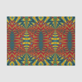 Geometrische rode Blauw en Gele  Tribale Etnische Tissuepapier