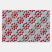 Geometrische rode cirkels Zilver inpakpapier (Voorkant 3)