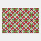 Geometrische rode en groene feestdag inpakpapier vel (Voorkant 3)