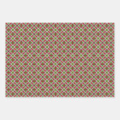 Geometrische rode en groene feestdag inpakpapier vel (Voorkant 2)