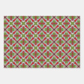Geometrische rode en groene feestdag inpakpapier vel (Voorkant)