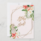 Geometrische Rode Floral Aloha Afstudeerder Afstud Kaart (Achterkant)