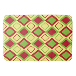 Geometrische rode groene diamant badmat