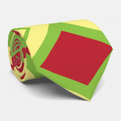 Geometrische rode groene diamant stropdas (Opgerold)