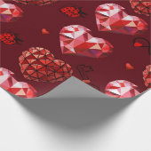 Geometrische rode harten inpakpapier (Hoek)