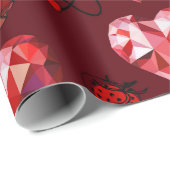 Geometrische rode harten inpakpapier (Rol Hoek)