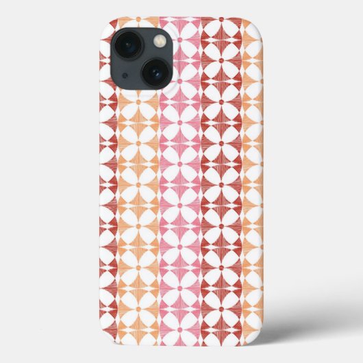 Geometrische rode ikat strepen patroon Case-Mate iPhone case (Achterkant)