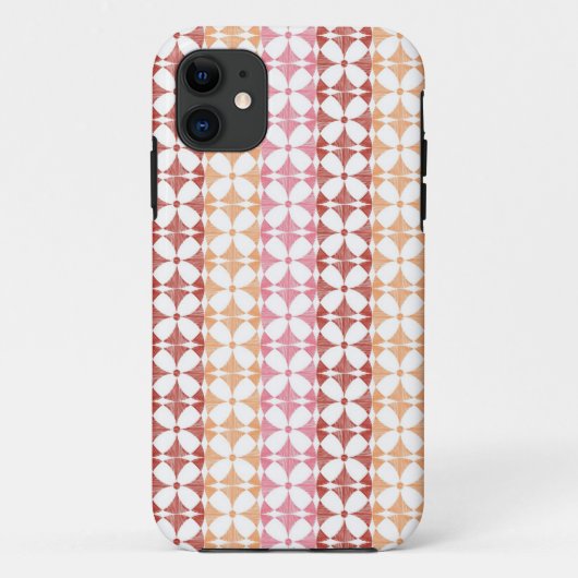 Geometrische rode ikat strepen patroon Case-Mate iPhone case (Achterkant)