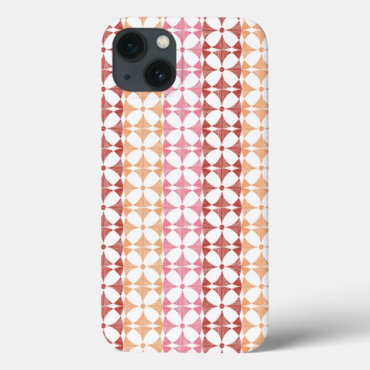 Geometrische rode ikat strepen patroon Case-Mate iPhone case (Achterkant)