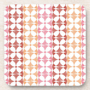 Geometrische rode ikat strepen patroon drankjes onderzetter