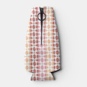 Geometrische rode ikat strepen patroon flesjeskoeler (Achterkant)