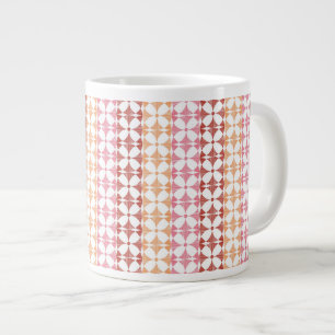 Geometrische rode ikat strepen patroon grote koffiekop
